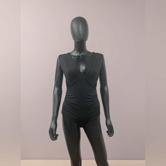 Express‎ Body Contour Stretch dark black sleeveless Bodysuit Womens Size M - Picture 1 of 10